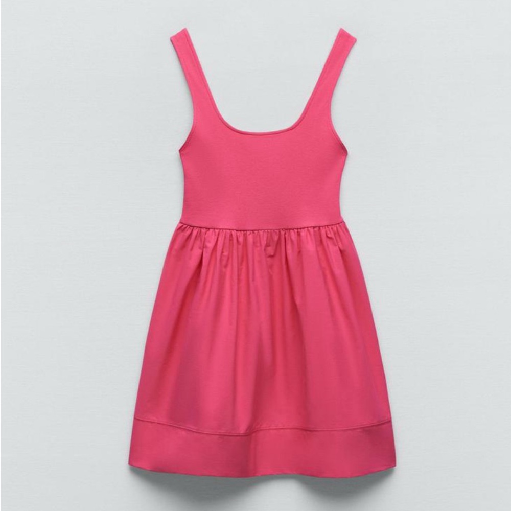 Zara pink Dress with ribbed trim